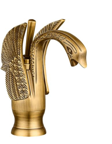 Wasserhahn Bad Waschtischarmatur Retro Antik Stil Messing Einhebel Mischbatterie Waschbecken Armatur, Badarmatur Waschtischbatterie Badezimmer, Bronze