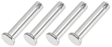 PATIKIL 8x40 mm Pasadores de Horquilla de un Solo Orificio, 4 Piezas de Pasadores de Cabeza Plana de Acero Inoxidable 304 para Sistemas de Bloqueo de Pasador de Enganche, Plateado