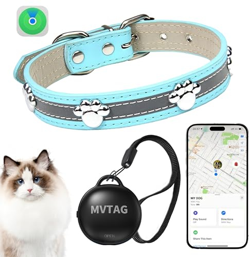 Aoikoy GPS Gatto-halsband, justerbar storlek, lämplig för små, medelstora och stora katter, ingen månadsavgift, IP67 vattentät, endast kompatibel med iOS!