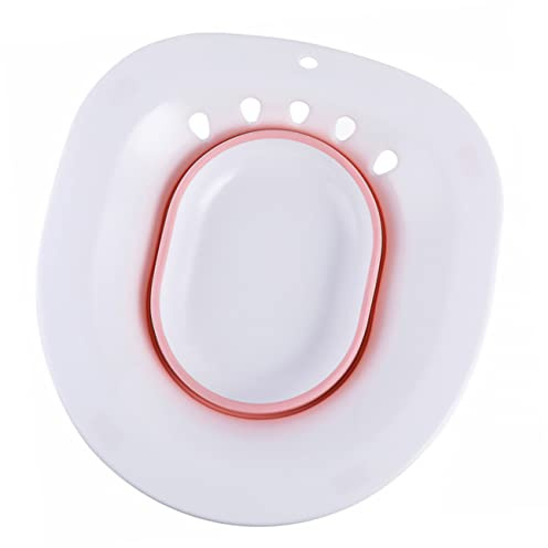 Baluue Faltbares Damenbidet Sitzbad Aus Kunststoff Rosa Tragbar Mit Überlaufschutz Für Weiblichen Intimbereich Schwangere Und Mütter Passend Für Standardtoiletten Platzsparend Mit Wandhaken