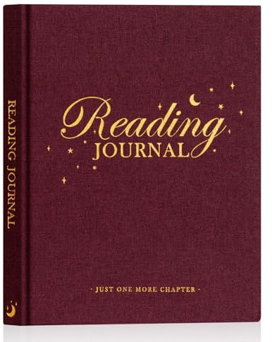 Lanpn läsjournal bokjournal för bokälskare läsare, 9,6 tum x 7,6 tum bokspårningsjournal, linne inbunden läsning loggbok med 52 bokrecensioner, 158 sidor läsning anteckningsbok bokgåvor (Pruple)