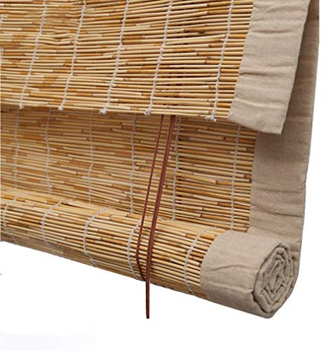 Bambusrollo, Vintage-Stil, natürliches Bambus-Rollo, regenbeständig, für den Außenbereich, Terrassentür, Dekoration, lichtfilternde Fensterläden mit benutzerdefinierten Heberrollos (110 x 180 cm)