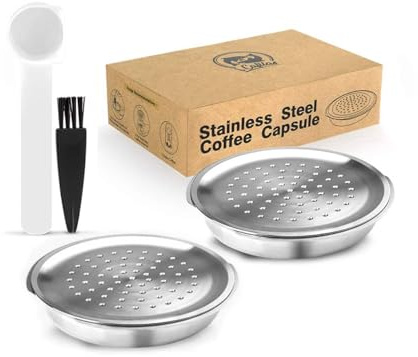 i Cafilas Lot de 2 capsules de café rechargeables en acier inoxydable - Compatibles avec Philips Senseo - Pour machines Philips Senseo