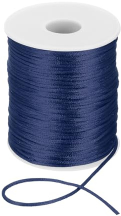 PATIKIL Corda In Nylon Per Bigiotteria 2 Mm X 110 Yard Cordoncino Blu Scuro | Corda Spago Per Creazione Di Gioielli Nodi Cinesi Collane Macramé DIY Artigianato, Di Satinato, Per Nodi