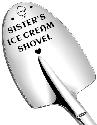 Little Big Sister Graduation Birthday Gifts for Teens Teenagers Stepsisiter Sis Thank You Goodbye Presents for Step Sister Funny Engraved Ice Cream Shovel Spoon Gift for Ice Cream Lover