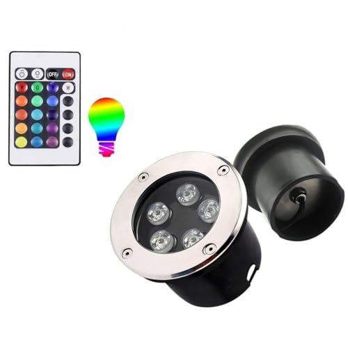 QICBYING LED Fountain Lamps - Submersible LED Light, RGB Outdoor Recessed Spot Light, LED Floor Spotlight With Remote Control IP68 Waterproof Buried Garden Lamp Color Changing Spotlights(18w(12V))