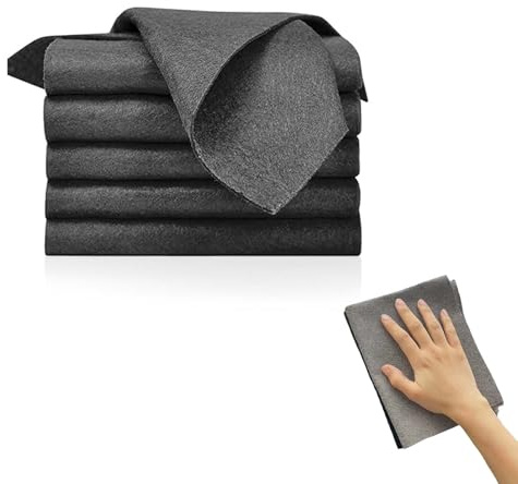 ShiningUU Magic Cleaning Cloths 6 Pack Reusable Ultra-Soft Streak-Free Microfiber Cloths for Bathroom, Glass, Window, Mirror & Car Cleaning, Magic Wipe Bathroom Drying Cloth (30x40cm)