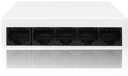 Asyduey Conmutador Ethernet de Red No Administrado de 100 M, Concentrador de ConmutacióN LAN RJ45 RáPido, Conmutador de Escritorio Inteligente Ethernet, Enchufe Europeo de 5 Puertos