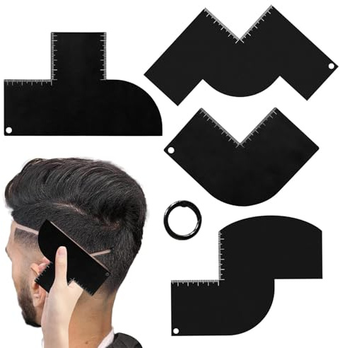 Puwaiio Biglietto di miglioramento per barbieri, strumento modellante per attaccatura dei capelli, guida al taglio riutilizzabile in millimetrica per ragazzi, marito, padre, adolescenti
