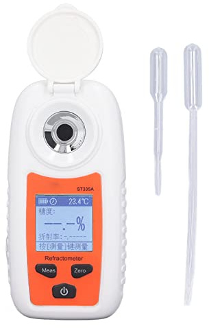 Fdit Digitales Refraktometer, LCD-Display-Zuckergehalt-Tester mit Temperaturkompensation für das Brauen von Obstgetränken 0-35% Brix Range