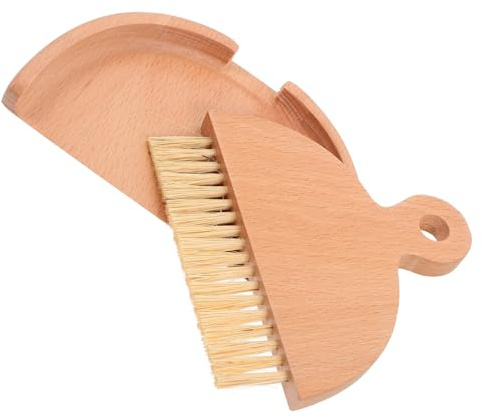 Hemobllo Piccolo Pennello e Paletta per Pulizia Compatta Setole Resistenti Agave per Scrivanie Interni Auto Cucina e Ufficio