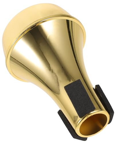 Baluue Replacement Trumpet Mute for Beginners Made of Sturdy Abs Material with Elegant Design, Maintains Sound Quality and Is Easy to Carry, for Practicing at Home with Golden Finish