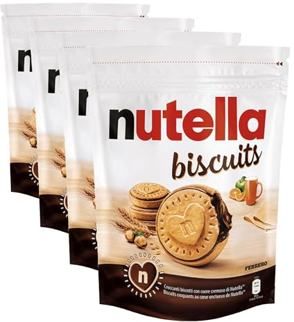Nutella Biscuits - Croccanti Biscotti con un Cremoso Ripieno di Nutella, con Farina di Frumento e Zucchero di Canna, Ideali come Colazione, Snack e Merenda, Confezione da 1216 gr