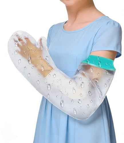 Protezione Braccio Impermeabile, Protezione Doccia Mano, Protezioni Morbide e Confortevoli per Polso Dito Protezione Tenuta Stagna per Mantenere la Ferita e la Benda Asciutte per Bagno Doccia, 60 cm