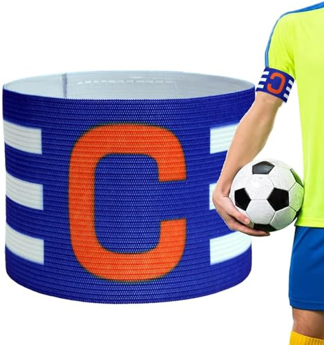 Genérico Fascia da capitano da calcio da capitano braccialetto sportivo da calcio da gioco con bande anticaduta, fascia per molteplici
