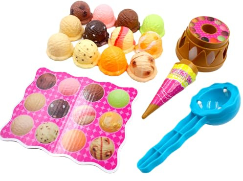 Ice Cream Stacking Toy - Scoop Tower Balancing Game For Kids | Learning Fine Motor Skills Preschool Activity | Multi-Player Party Game Classroom Boy Girl Children Educational Development Birthday Gift