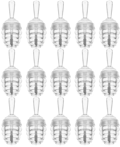 15 Tubes Gloss Lèvres Forme Pot Miel, Contenant Vide Réutilisable | Flacon Plastique Transparent pour Cosmétiques DIY, Voyage Quotidien, Portable et Pratique