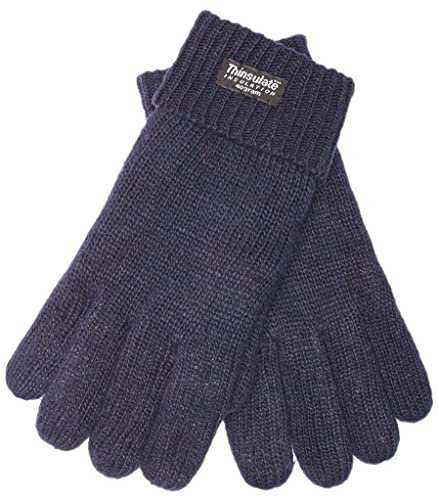 EEM Strick Kinderhandschuhe, weiche Baumwolle, Thinsulate Thermofutter, marine M - 122-134