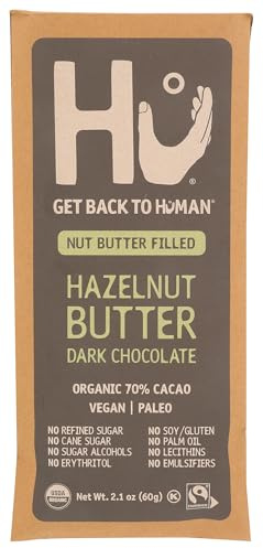 Hu Barra de chocolate negro con mantequilla de avellana, 2.1 onzas