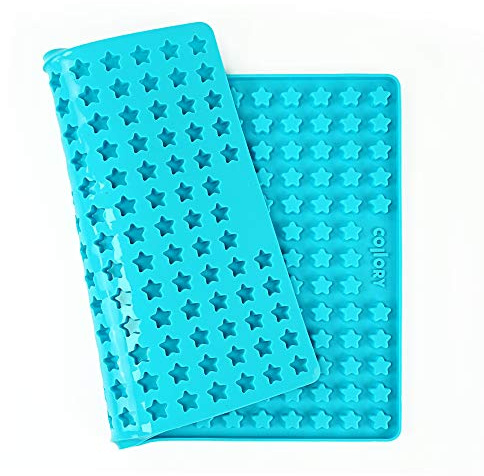 Collory Backmatte Hundekekse für MINI STERN (1,5cm) Leckerlis, Silikon Backform, Pralinenform, Schokoladenform, Hitzebeständig, Lebensmittelecht & Bpa-frei