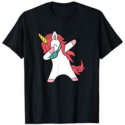Dabbing Einhorn T-Shirt Dab Unicorn Mundschutz Atemschutz T-Shirt