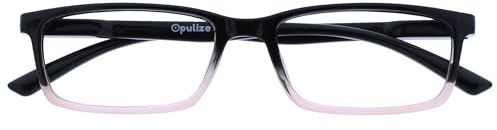 OPULIZE SEE Blaulichtfilter Lesebrille für Damen Herren, Blendfreie UV400-Schutz Federscharnier Anti-Müdigkeit, Rechteckiger Rahmen, Computerbrillen Gaming, Rosa +1,00
