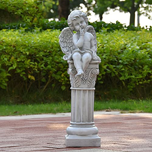 LONG-L Garten Engel Römische Säulen Statue Dekoration,Antike Harz Cherub Figuren,Religiöse Betende Ornamente,für Indoor/Outdoor Terrasse,I