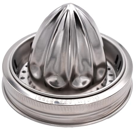 Stainless Steel Juicer Lid for Mason Jars | Metal Citrus Lemon Juice Squeezer Manual Juicer - Wide Mouth