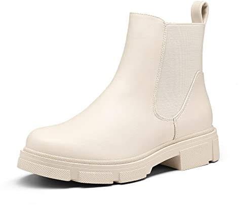 DREAM PAIRS Damen Chelsea Boots Bequeme Stiefeletten | Klassischer Look, Rutschfeste 3,5 cm Komfortsohle TPR-Sohle, Atmungsaktives Futter, Ganzjahr, Vielseitig, Damen Ankle Stiefel