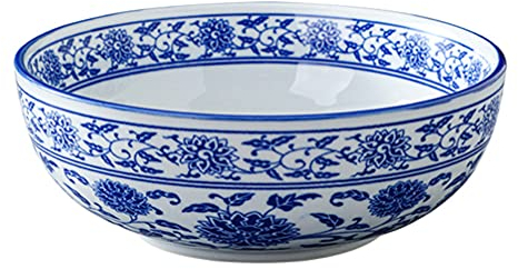 DOITOOL Bol Céramique Pour Soupe Aux Fruits Et Nouilles De Riz Bol à Nourriture Exquis Céramique Vaisselle à Ramen Bleue Et Blanche