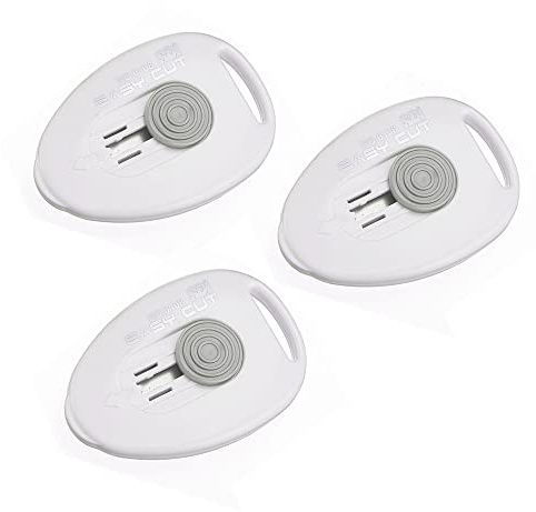 Cutter Easy Cut - Taille de poche/étui - REF.0108 - Corps en plastique et lame rétractable de sécurité By SDI distribué par Office Box (3, blanc)