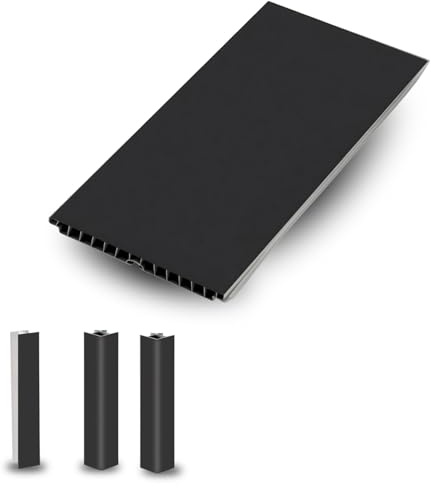 Evotrade Küchensockel L.2,5 M aus PVC mit Zubehör, H120 mm, schwarz | Länge 2,5 Meter, Montagezubehör inklusive, feuchtigkeitsbeständig