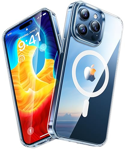 TORRAS [12FT Military Shockproof iPhone 15 Pro Case for MagSafe [20W Safe & Fast Charging] [Slim Fit Velvety Touch] [Titanium Action Button] Thin Matte Magnetic Case iPhone 15 Pro Cover Armor Clear