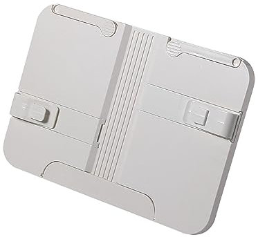 Amagogo Klappbarer Buchständer zum Lesen, Schreibtisch-Aktenhalter, leichter Organizer, Buchstütze, Tischbuchhalter, für Küche, Schreibtisch, Zuhause, Zeitschriften, Bücher, weiß