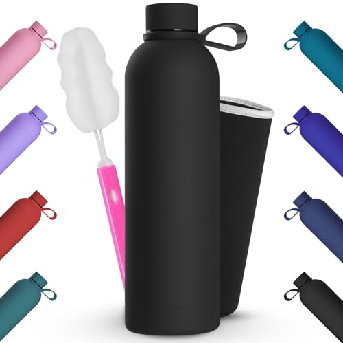 Edelstahl Trinkflasche,Geepen 1000ml Doppelwandige rinkflasche auslaufsicher, BPA-frei,| Auslaufsichere Wasserflasche für Sport, Outdoor, Schule