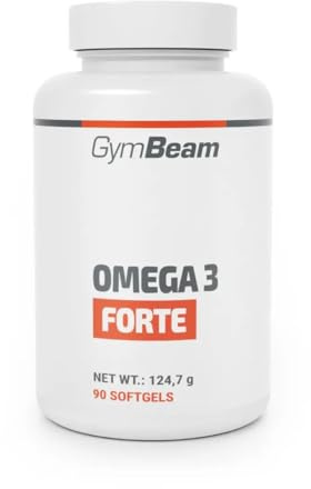 GymBeam Omega 3 Forte Capsule, 1000mg di Olio di Pesce per Porzione, Contiene EPA e DHA, Supporto per la Salute del Cuore, Funzioni Cerebrali e Protezione della Vista (90 cps)