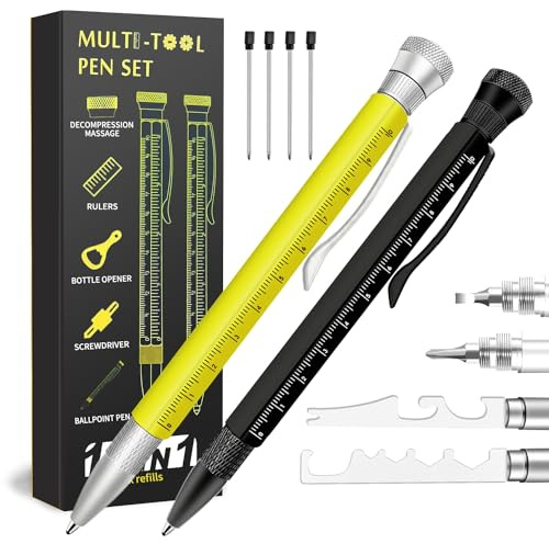 Yolistar Geschenke für MäNner,14 In 1 Multifunktions Kugelschreiber Gadgets FüR MäNner (2pack),für Ihn,Geburtstag Vatertag Ostern Weihnachten Geschenk,Helfer im Familienleben