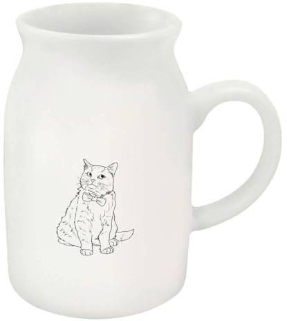 Azeeda 300ml 'Fancy Bow Tie Cat' Ceramic Milk Jug (MJ00015498)