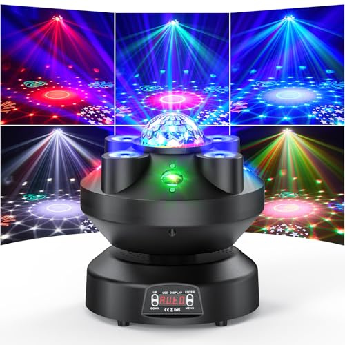 ZonQoonz 70W Moving Head Wash, RGBW Beam Bühnenlicht 4 Muster 4 Farben Discolicht Partylicht, 18CH Pinspot Lichteffekt für DJ Disco Partylicht Club Bar Bühnenbeleuchtung