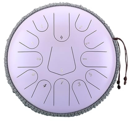 Zungentrommel aus Stahl, 13 Noten, 30,5 cm, C-Taste, ätherische Trommel, Yoga, Musik, Handpan, lässiger Perkuss (Rosa)