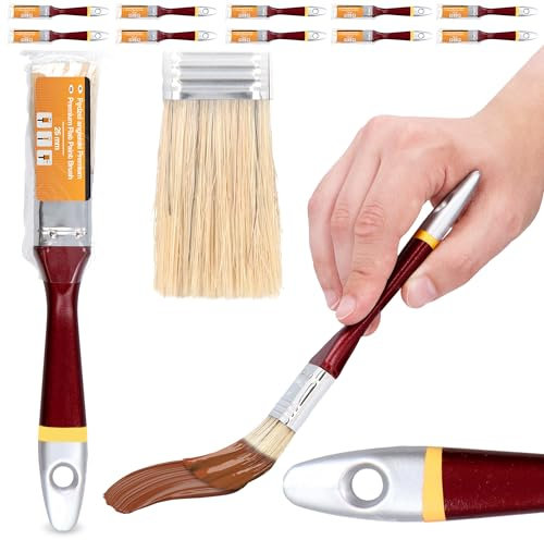 10x Malerpinsel Flachpinsel 25 mm Pinsel Malpinsel Malerflachpinsel Lackpinsel Lackierpinsel Lasurpinsel Farbpinsel Streichpinsel Feinpinsel Präzise Robust