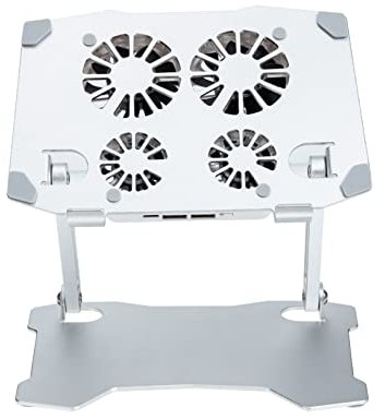 UKCOCO Soporte Ajustable para Portátil 4 Ventiladores De Enfriamiento Escritorio Compacto De Ajustar y Ángulo