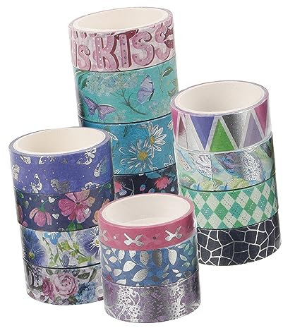 Operitacx 17 Rollos Cinta Washi Cinta Decorativa para Diario para Scrapbooking para Álbumes De Recortes y Manualidades