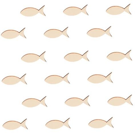 YOSADIER 50stücke Blanko Holzfische Deko Holzscheiben Unbemalt Diy Bastelset Fischformen Streudeko Für Geburtstag Taufe Holzdeko Bastelarbeiten Kunst Handwerk