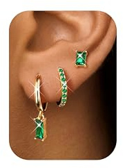 Chriscoco 3 Paires Boucles d'oreilles Femme Acier Inoxydable Creole Argent Femme Boucle d'oreille Plaquée Or 14K Petites Creoles Or Boucles d'oreilles Plusieurs Piercing Oreille - Avec Boîte À Bijoux