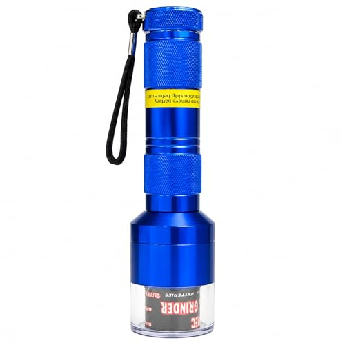Electric Herb Grinder Spice Herb Grinder Electric Crusher with Sifter Screen to Separate Pollen (Blue)