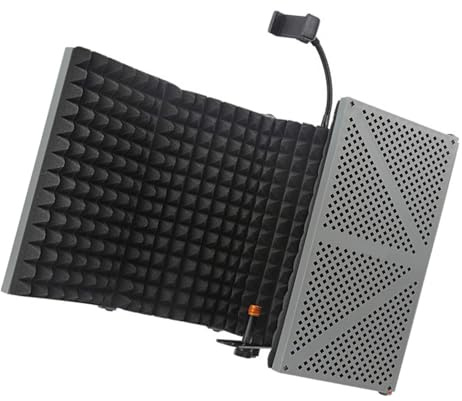 Wsdsgz Microphones Isolation 5 côtés Microphones Réflecteurs en mousse absorbant le bruit pour studio et usage domestique Panneau acoustique
