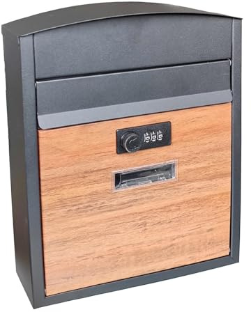 perfk Accesorio para buzón resistente a la intemperie, decoración segura con cerradura de contraseña, soporte para periódicos, para porche, patio, oficina,