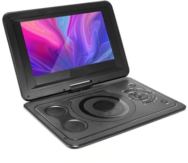 MKHQST Portable Dvd Player Lettore Dvd Portatile da 10,1 Pollici Porta USB con Rotazione di 270 Gradi Lettore EVD con Schermo Girevole for Thuis