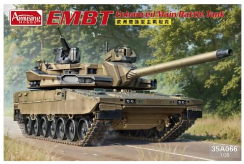 Amusing Hobby 35A066 EMBT - Enhanced Main Battle Tank - Maquette Kit 1:35 - Prototype KNDS (Successeur Léopard 2) - Première Édition avec Bonus, Impression 3D et Chaîne Mobile - Non Assemblé